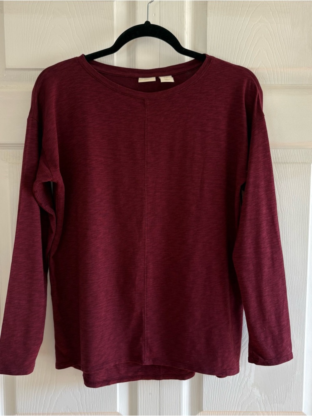 St. Tropez West M Maroon Red Top Long Sleeve Lounge Casual Comfy Slouchy Trendy